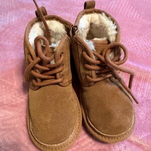 UGG Tan Suede Toddler Neumel Boots